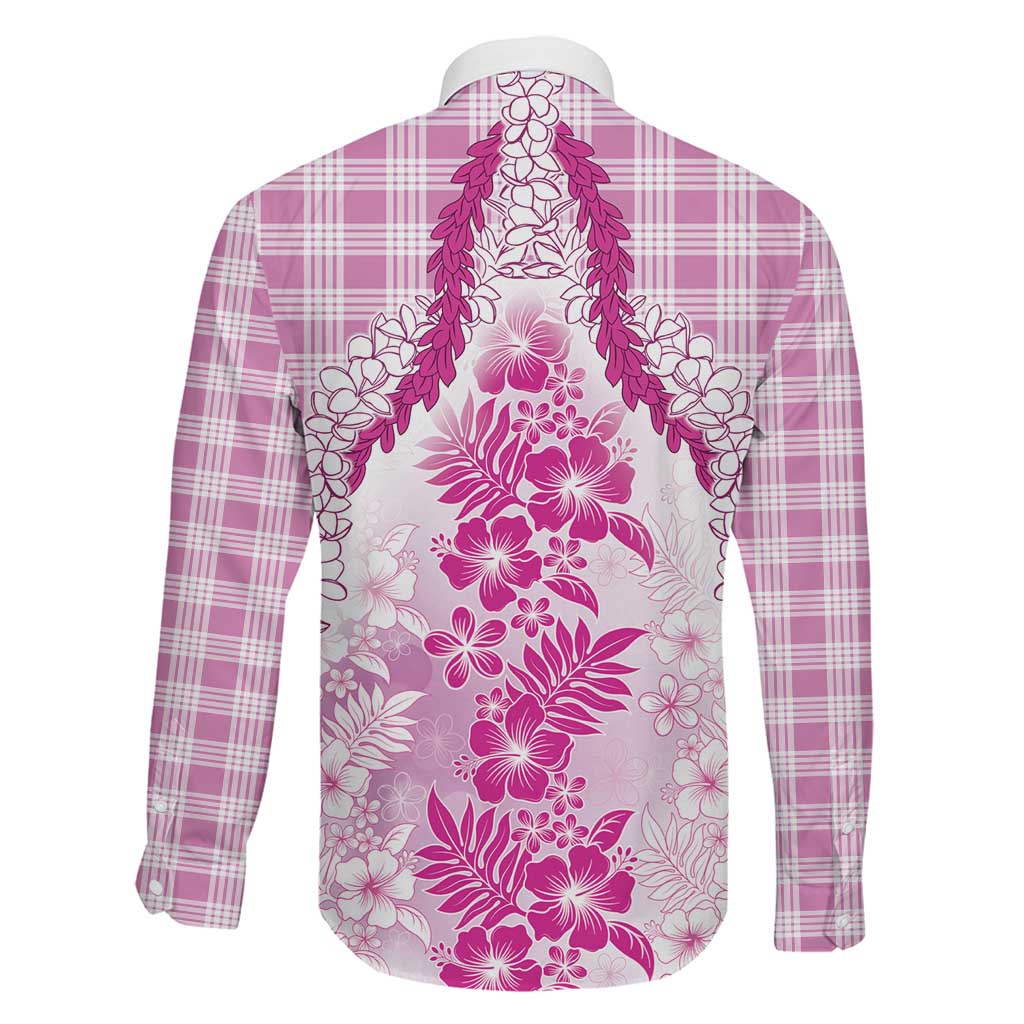 Aloha Hawaii Palaka Family Matching Mermaid Dress and Hawaiian Shirt Pink Plumeria Lei LT05 - Polynesian Pride