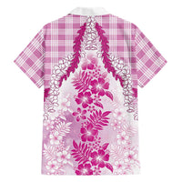 Aloha Hawaii Palaka Hawaiian Shirt Pink Plumeria Lei - Polynesian Pride
