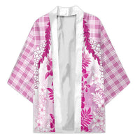 Aloha Hawaii Palaka Kimono Pink Plumeria Lei LT05 Unisex Pink - Polynesian Pride