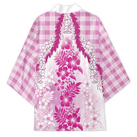 Aloha Hawaii Palaka Kimono Pink Plumeria Lei LT05 - Polynesian Pride