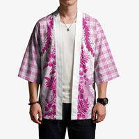 Aloha Hawaii Palaka Kimono Pink Plumeria Lei LT05 - Polynesian Pride