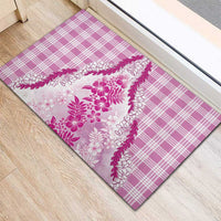 Aloha Hawaii Palaka Rubber Doormat Pink Plumeria Lei LT05 - Polynesian Pride