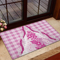 Aloha Hawaii Palaka Rubber Doormat Pink Plumeria Lei LT05 - Polynesian Pride