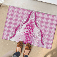 Aloha Hawaii Palaka Rubber Doormat Pink Plumeria Lei LT05 - Polynesian Pride