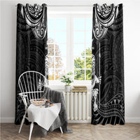 New Zealand Maori Taiaha Window Curtain Tiki Warrior Black LT05 - Polynesian Pride