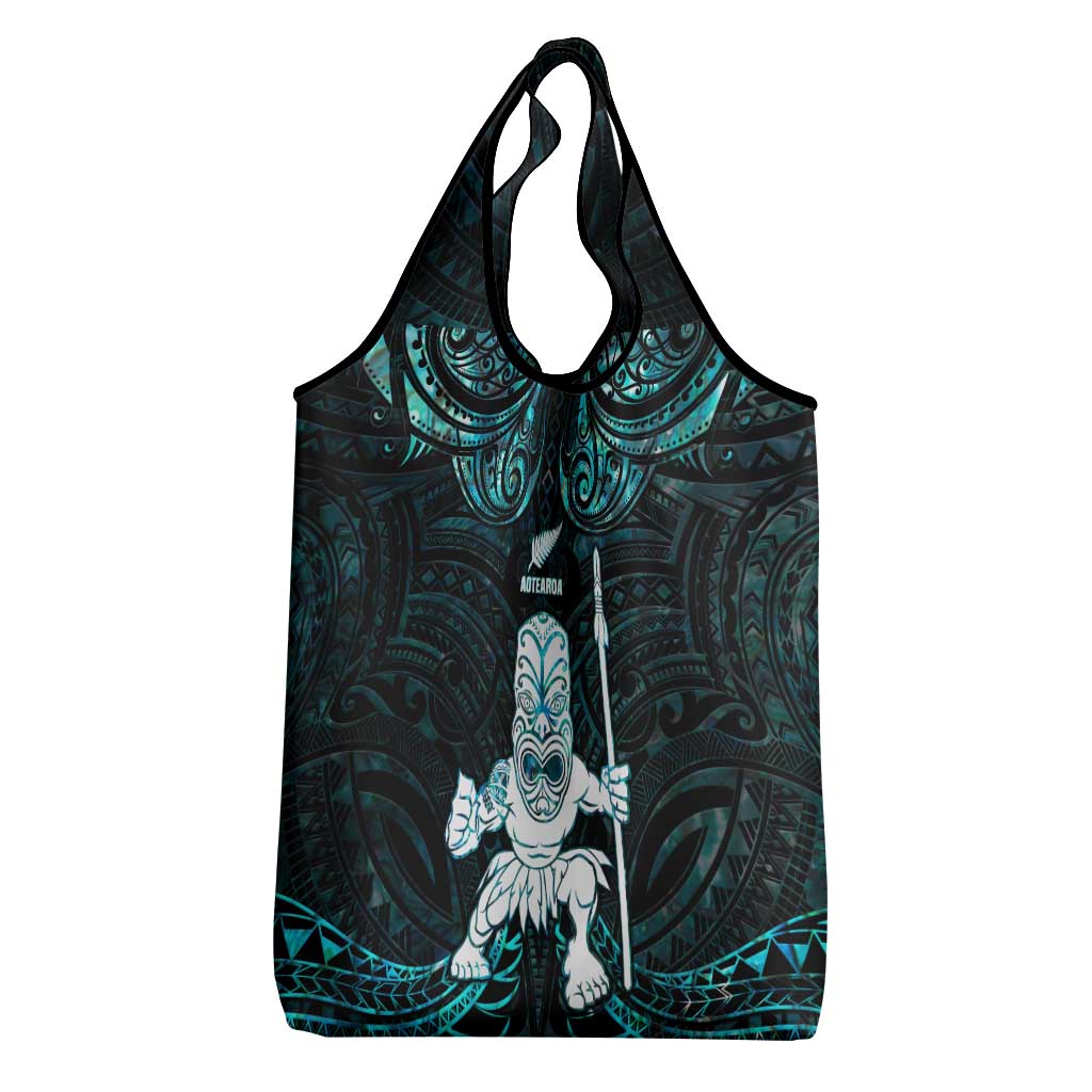 New Zealand Maori Taiaha Grocery Bag Tiki Warrior Paua Shell LT05 - Polynesian Pride
