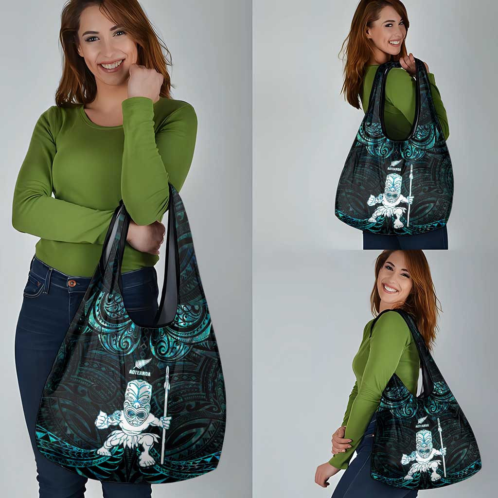 New Zealand Maori Taiaha Grocery Bag Tiki Warrior Paua Shell LT05 - Polynesian Pride