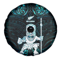 New Zealand Maori Taiaha Spare Tire Cover Tiki Warrior Paua Shell LT05 - Polynesian Pride