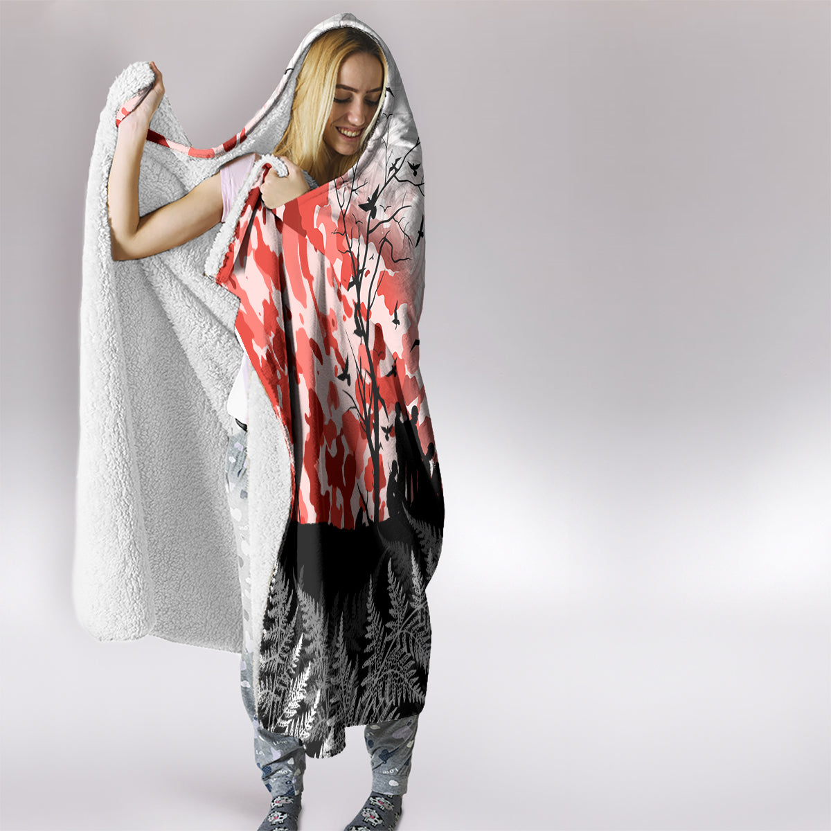 Kei Wareware Tatou New Zealand ANZAC Day Hooded Blanket Lest We Forget LT05 - Polynesian Pride