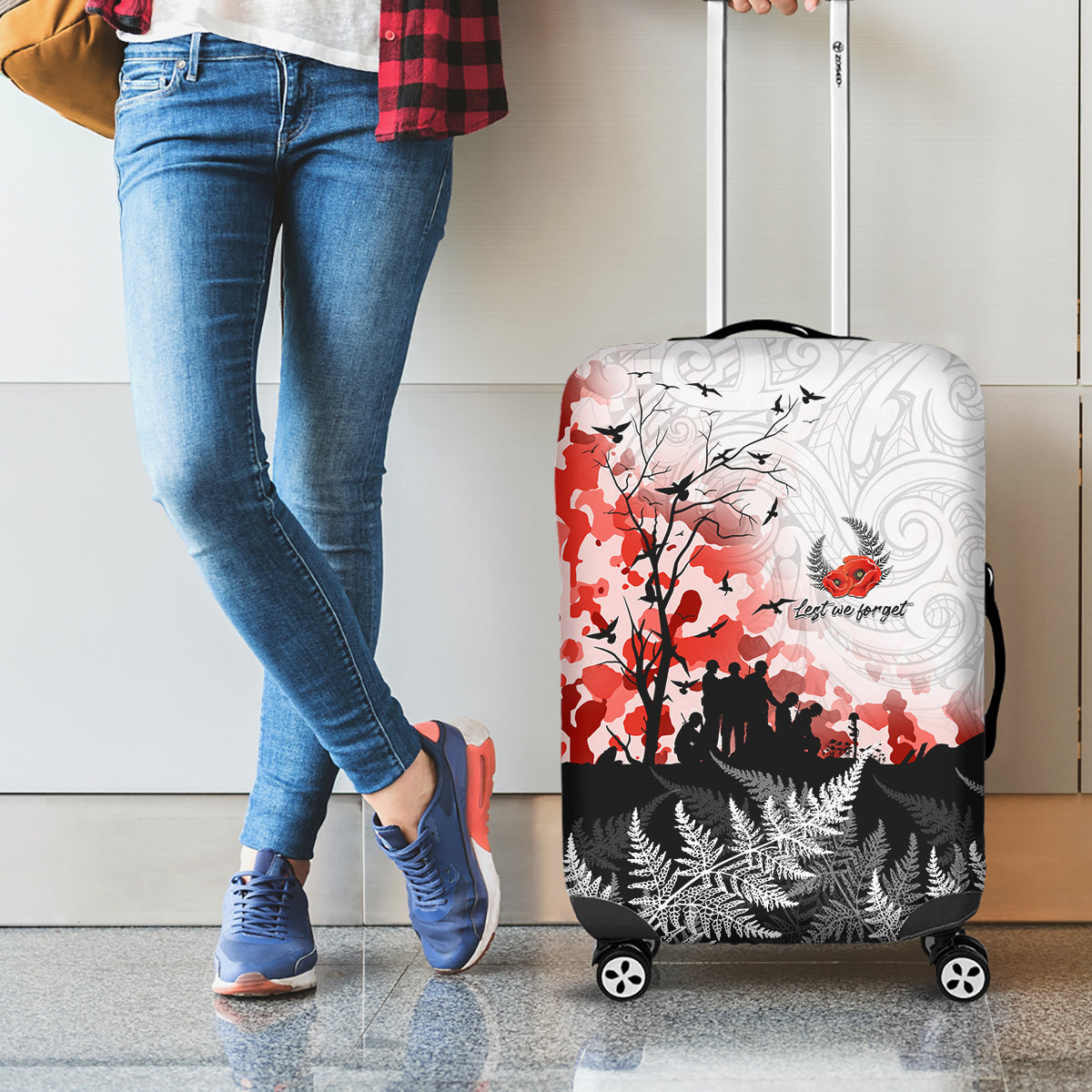 Kei Wareware Tatou New Zealand ANZAC Day Luggage Cover Lest We Forget LT05 - Polynesian Pride