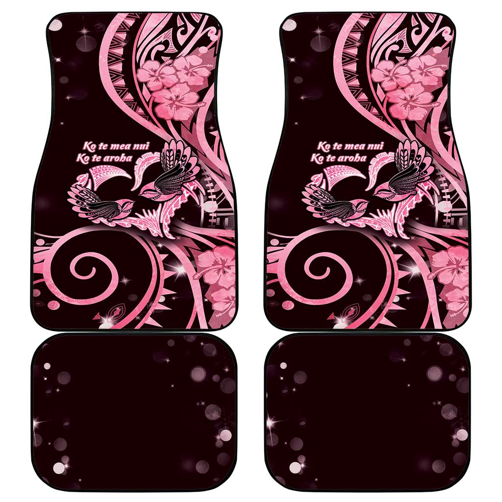 New Zealand Valentine Car Mats Aroha Sweet Pink Piwakawaka LT05 - Polynesian Pride