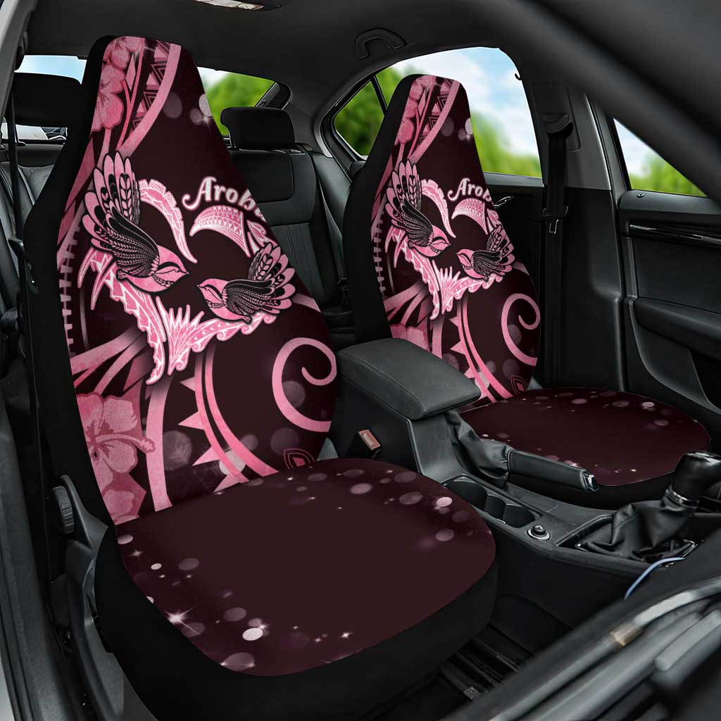 New Zealand Valentine Car Seat Cover Aroha Sweet Pink Piwakawaka LT05 One Size Pink - Polynesian Pride