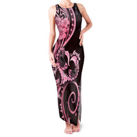 New Zealand Valentine Family Matching Tank Maxi Dress and Hawaiian Shirt Aroha Sweet Pink Piwakawaka LT05 Mom's Dress Pink - Polynesian Pride