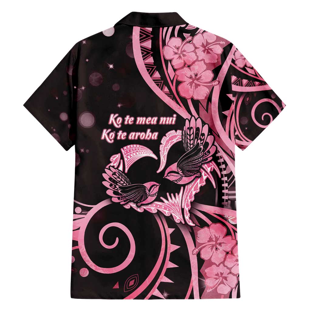 New Zealand Valentine Hawaiian Shirt Aroha Sweet Pink Piwakawaka LT05 - Polynesian Pride