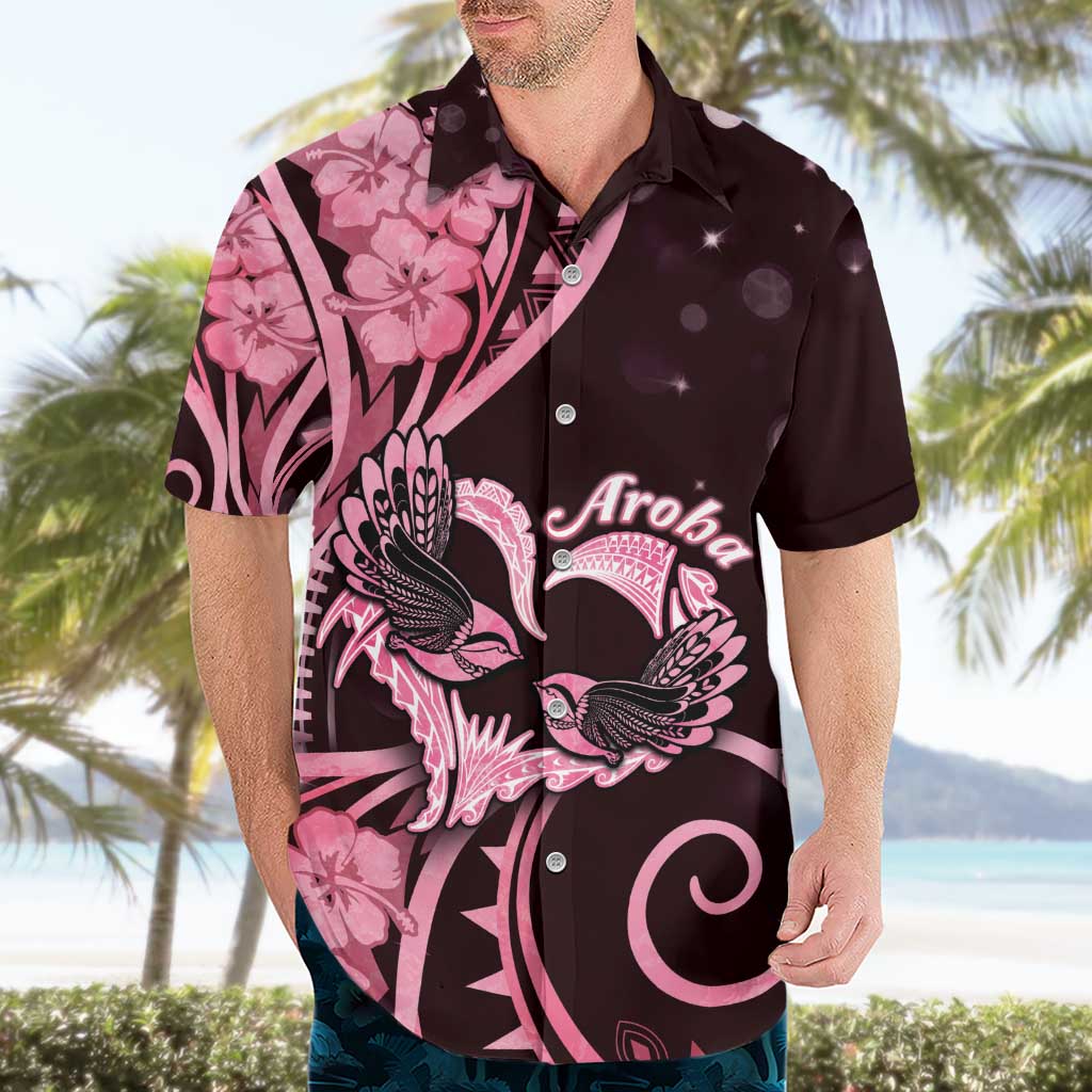 New Zealand Valentine Hawaiian Shirt Aroha Sweet Pink Piwakawaka LT05 - Polynesian Pride