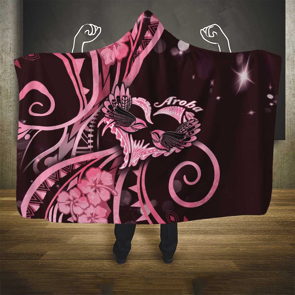 New Zealand Valentine Hooded Blanket Aroha Sweet Pink Piwakawaka LT05 - Polynesian Pride