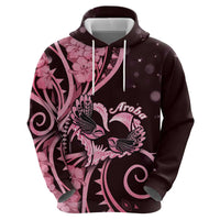 New Zealand Valentine Hoodie Aroha Sweet Pink Piwakawaka LT05 - Polynesian Pride