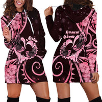 New Zealand Valentine Hoodie Dress Aroha Sweet Pink Piwakawaka LT05 - Polynesian Pride