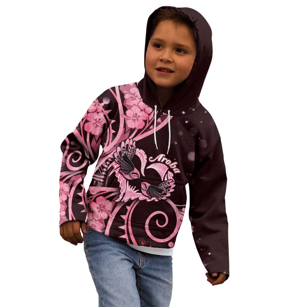 New Zealand Valentine Kid Hoodie Aroha Sweet Pink Piwakawaka LT05 - Polynesian Pride