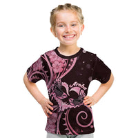 New Zealand Valentine Kid T Shirt Aroha Sweet Pink Piwakawaka LT05 Pink - Polynesian Pride