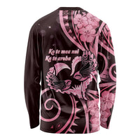 New Zealand Valentine Long Sleeve Shirt Aroha Sweet Pink Piwakawaka LT05 - Polynesian Pride