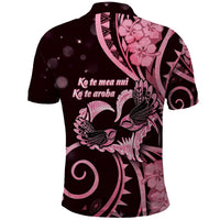 New Zealand Valentine Polo Shirt Aroha Sweet Pink Piwakawaka LT05 - Polynesian Pride