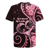 New Zealand Valentine Rugby Jersey Aroha Sweet Pink Piwakawaka LT05 - Polynesian Pride