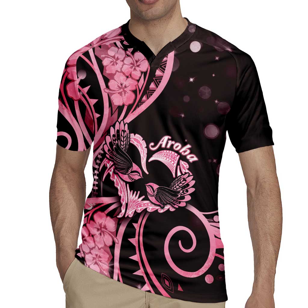 New Zealand Valentine Rugby Jersey Aroha Sweet Pink Piwakawaka LT05 - Polynesian Pride