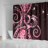 New Zealand Valentine Shower Curtain Aroha Sweet Pink Piwakawaka LT05 - Polynesian Pride