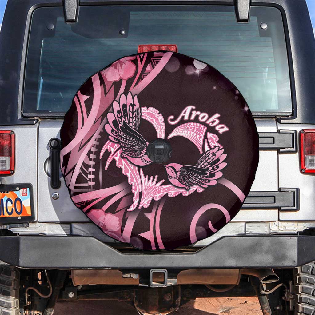 New Zealand Valentine Spare Tire Cover Aroha Sweet Pink Piwakawaka LT05 Pink - Polynesian Pride