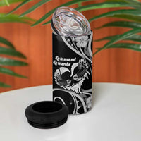 New Zealand Valentine 4 in 1 Can Cooler Tumbler Aroha Gray Piwakawaka LT05 - Polynesian Pride