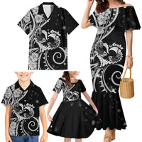 New Zealand Valentine Family Matching Mermaid Dress and Hawaiian Shirt Aroha Gray Piwakawaka LT05 - Polynesian Pride