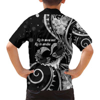 New Zealand Valentine Kid Hawaiian Shirt Aroha Gray Piwakawaka LT05 - Polynesian Pride