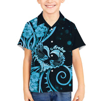 New Zealand Valentine Hawaiian Shirt Aroha Cyan Piwakawaka LT05 - Polynesian Pride