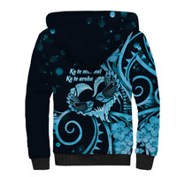 New Zealand Valentine Sherpa Hoodie Aroha Cyan Piwakawaka LT05 - Polynesian Pride