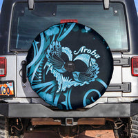 New Zealand Valentine Spare Tire Cover Aroha Cyan Piwakawaka LT05 Cyan - Polynesian Pride