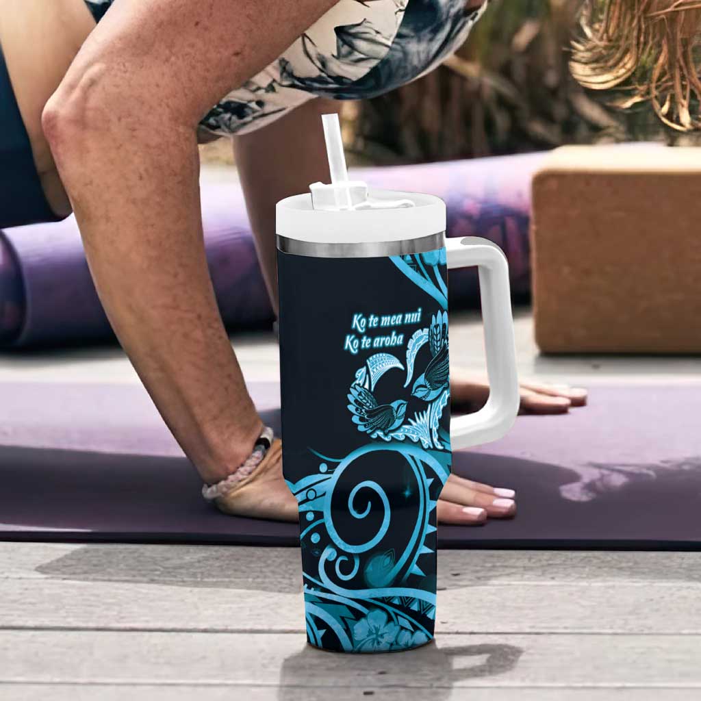 New Zealand Valentine Tumbler With Handle Aroha Cyan Piwakawaka