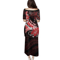 Personalised Hawaii Valentine Day Family Matching Puletasi and Hawaiian Shirt Polynesian Hibiscus Art Style Red LT05 - Polynesian Pride