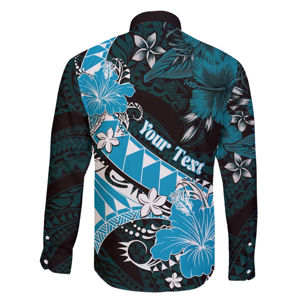 Personalised Hawaii Valentine Day Family Matching Puletasi and Hawaiian Shirt Polynesian Hibiscus Art Style Turquoise LT05 - Polynesian Pride