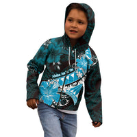 Personalised Hawaii Valentine Day Kid Hoodie Polynesian Hibiscus Art Style Turquoise LT05 - Polynesian Pride