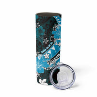 Personalised Hawaii Valentine Day Skinny Tumbler Polynesian Hibiscus Art Style Turquoise LT05 - Polynesian Pride