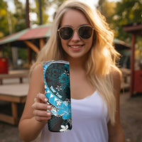 Personalised Hawaii Valentine Day Skinny Tumbler Polynesian Hibiscus Art Style Turquoise LT05 - Polynesian Pride