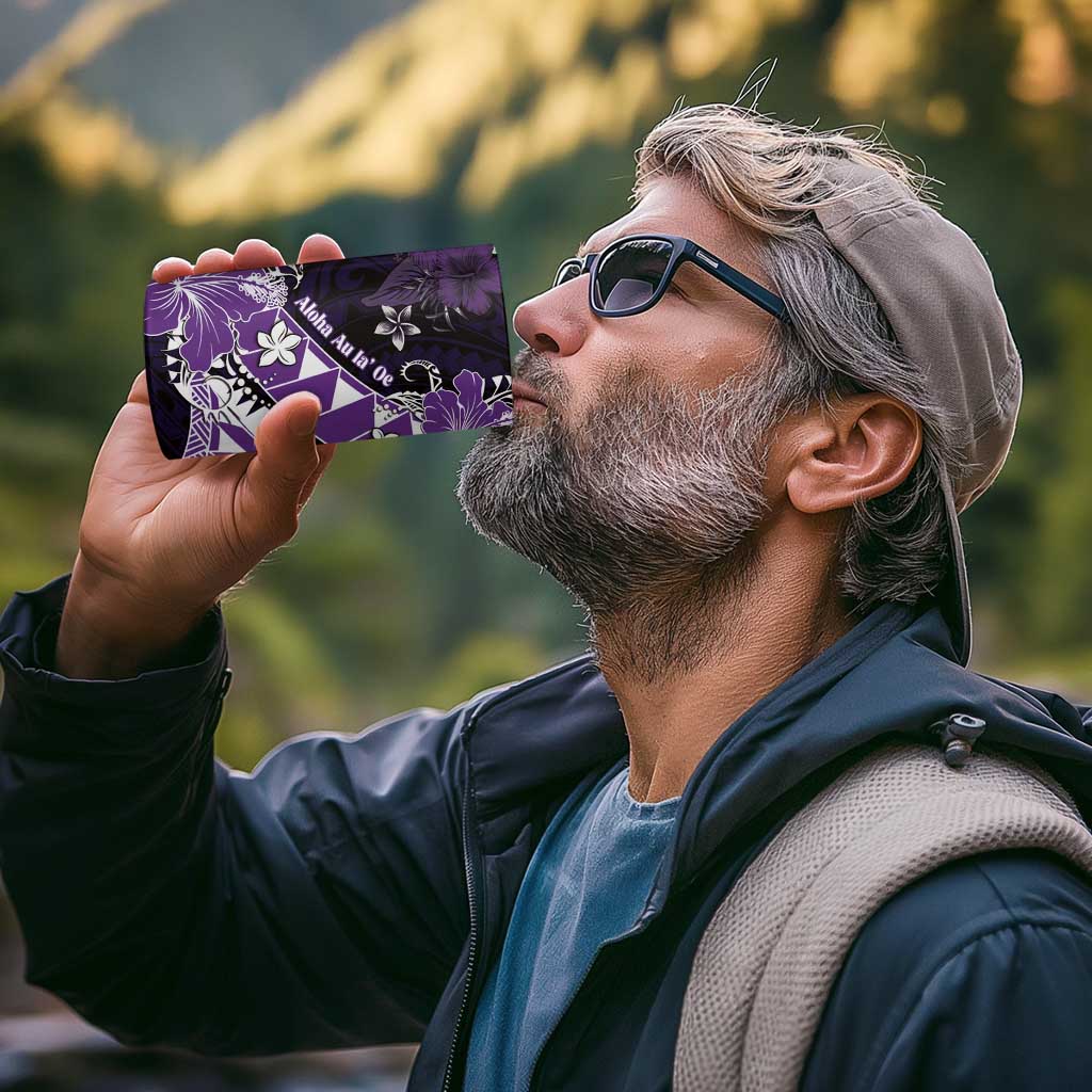 Personalised Hawaii Valentine Day 4 in 1 Can Cooler Tumbler Polynesian Hibiscus Art Style Purple LT05 - Polynesian Pride