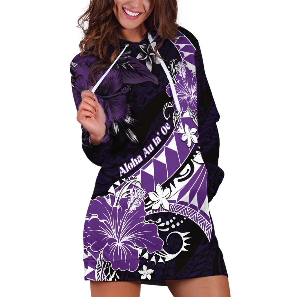 Personalised Hawaii Valentine Day Hoodie Dress Polynesian Hibiscus Art Style Purple LT05 Purple - Polynesian Pride