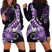 Personalised Hawaii Valentine Day Hoodie Dress Polynesian Hibiscus Art Style Purple LT05 - Polynesian Pride