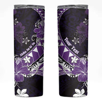 Personalised Hawaii Valentine Day Skinny Tumbler Polynesian Hibiscus Art Style Purple LT05 Purple - Polynesian Pride