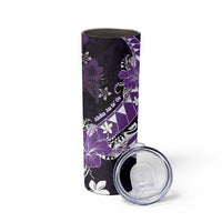 Personalised Hawaii Valentine Day Skinny Tumbler Polynesian Hibiscus Art Style Purple LT05 - Polynesian Pride