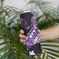 Personalised Hawaii Valentine Day Skinny Tumbler Polynesian Hibiscus Art Style Purple LT05 - Polynesian Pride