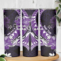 Personalised Hawaii Valentine Day Skinny Tumbler Polynesian Hibiscus Art Style Purple LT05 - Polynesian Pride