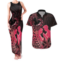 Alofa Samoa Valentine Red Couples Matching Tank Maxi Dress and Hawaiian Shirt Love Is The Greatest Thing LT05 Red - Polynesian Pride